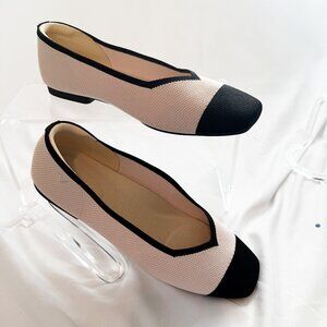 Vivaia Margot 2.0 square toe v-cut flat Never worn EU sz 41.5 US sz 10.5
